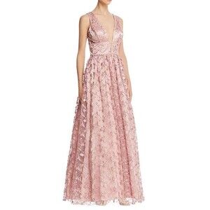 Elegant Pink Lace Wedding Dress